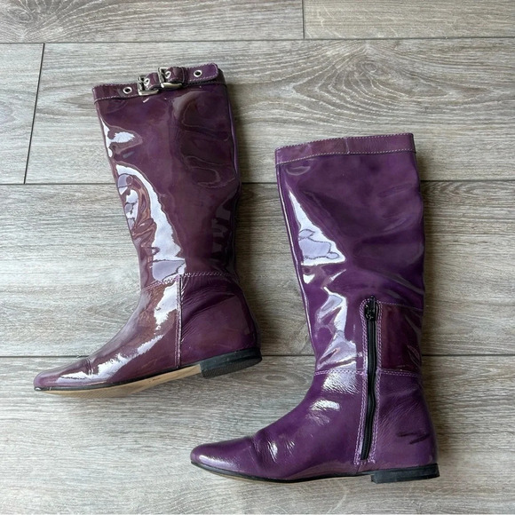 Bravo Browns Purple Patent Leather Riding Boots - Picture 5 of 16
